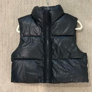 Zara Black Leather Puffer
